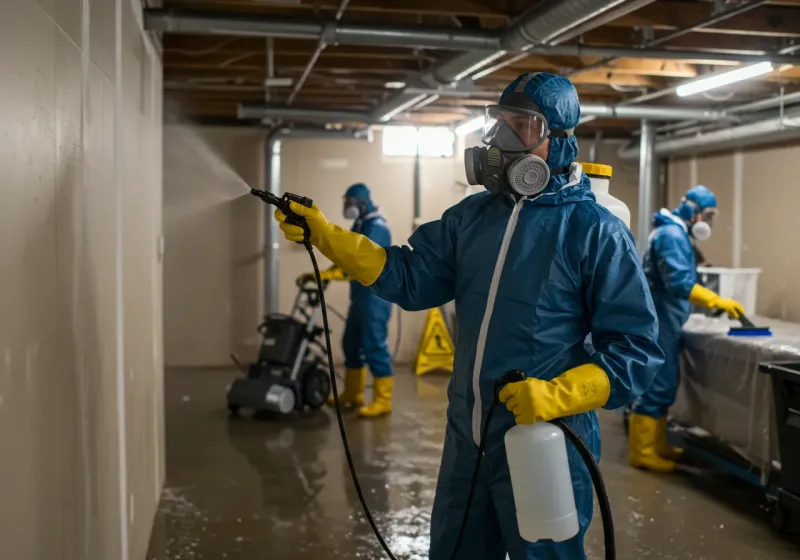Basement Sanitization and Antimicrobial Treatment process in Champaign County, IL