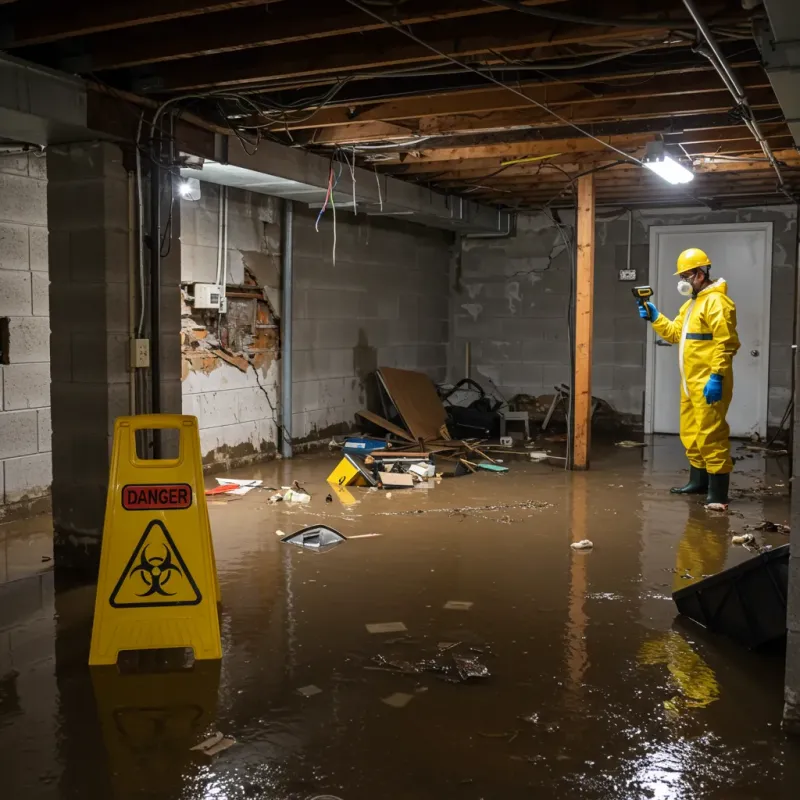 Flooded Basement Electrical Hazard in Champaign County, IL Property