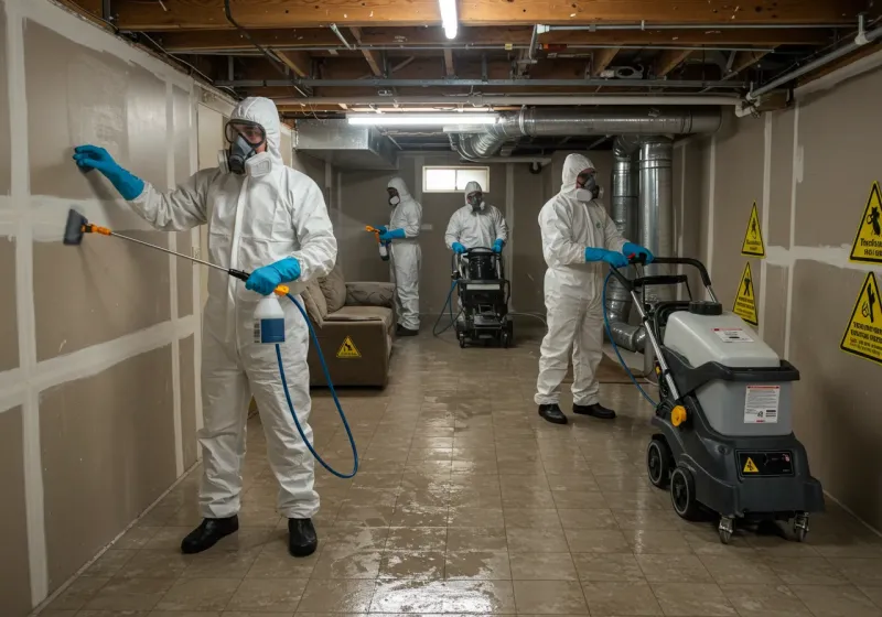 Basement Moisture Removal and Structural Drying process in Champaign County, IL